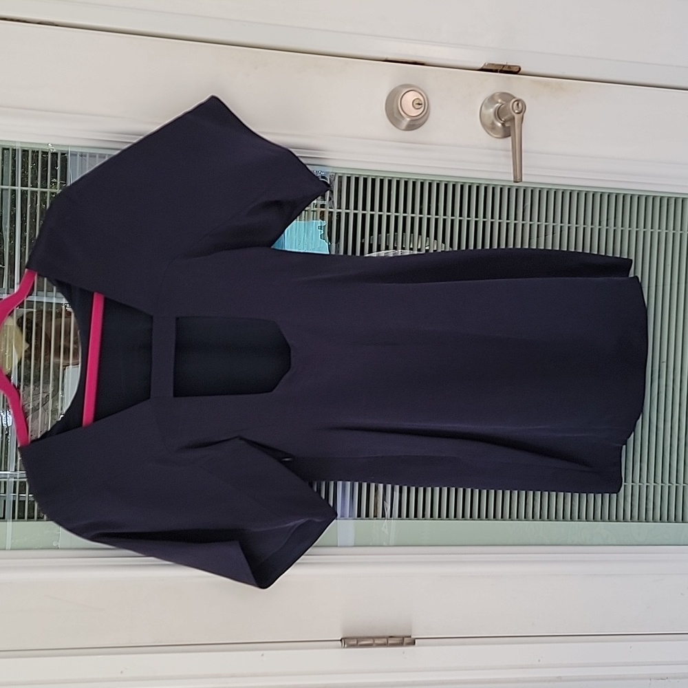 Rebecca Minkoff Silk Mini Dress Navy Blue Sz 2 - Picture 8 of 16